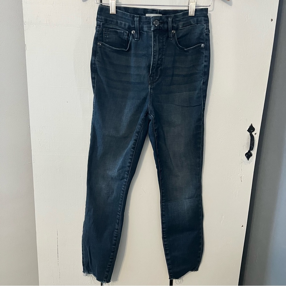 Good American Crop Skinny Jeans Dark Denim Size 4/27